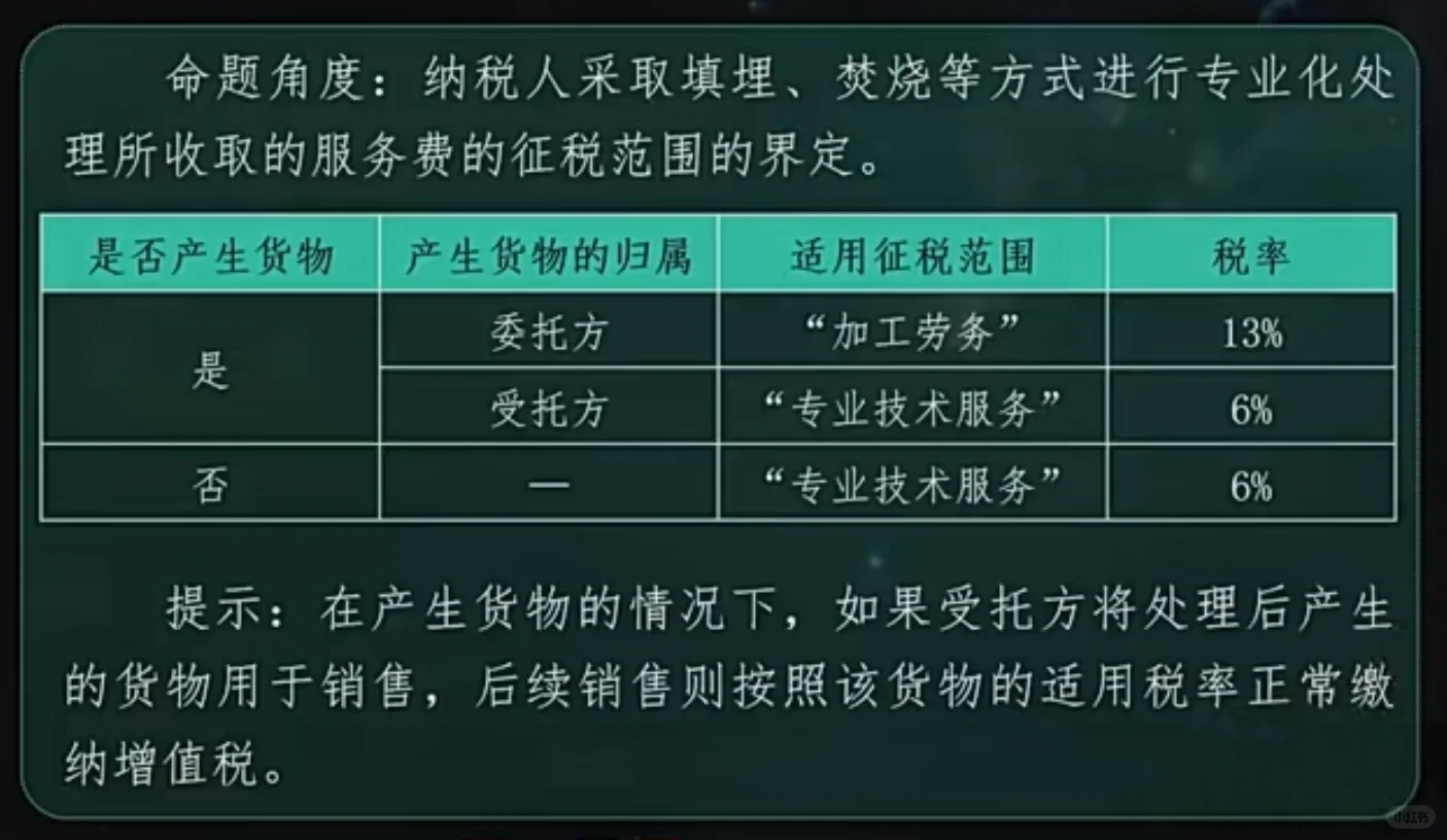 增值税：垃圾处理