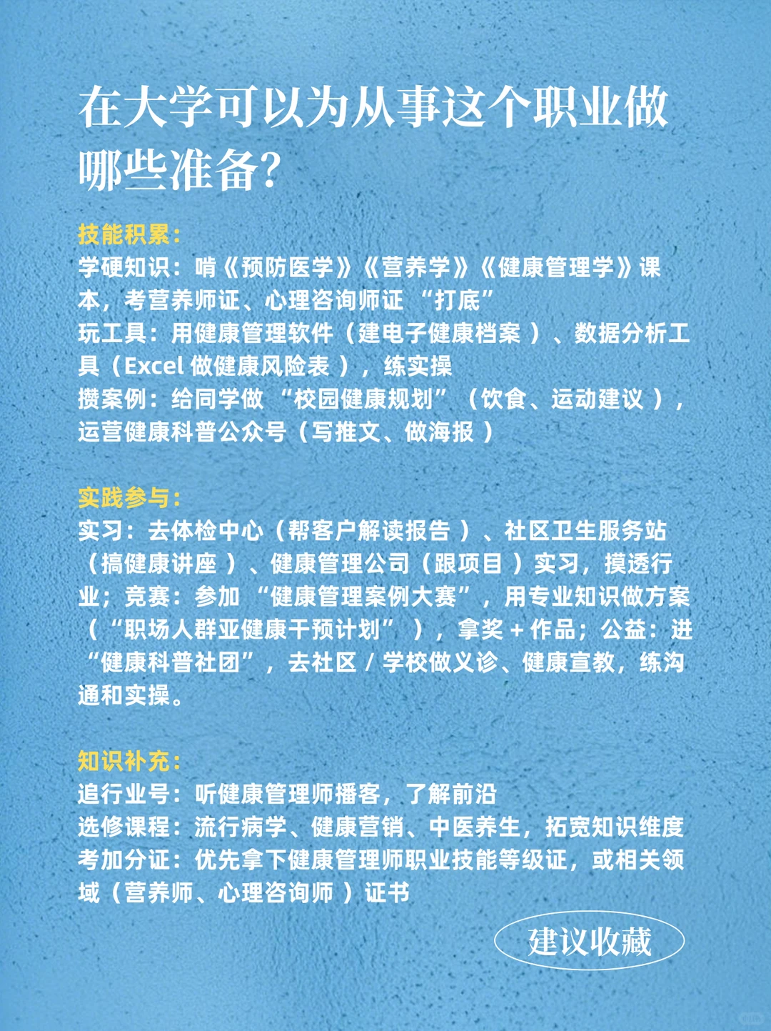 每天认识一个职业-健康管理师