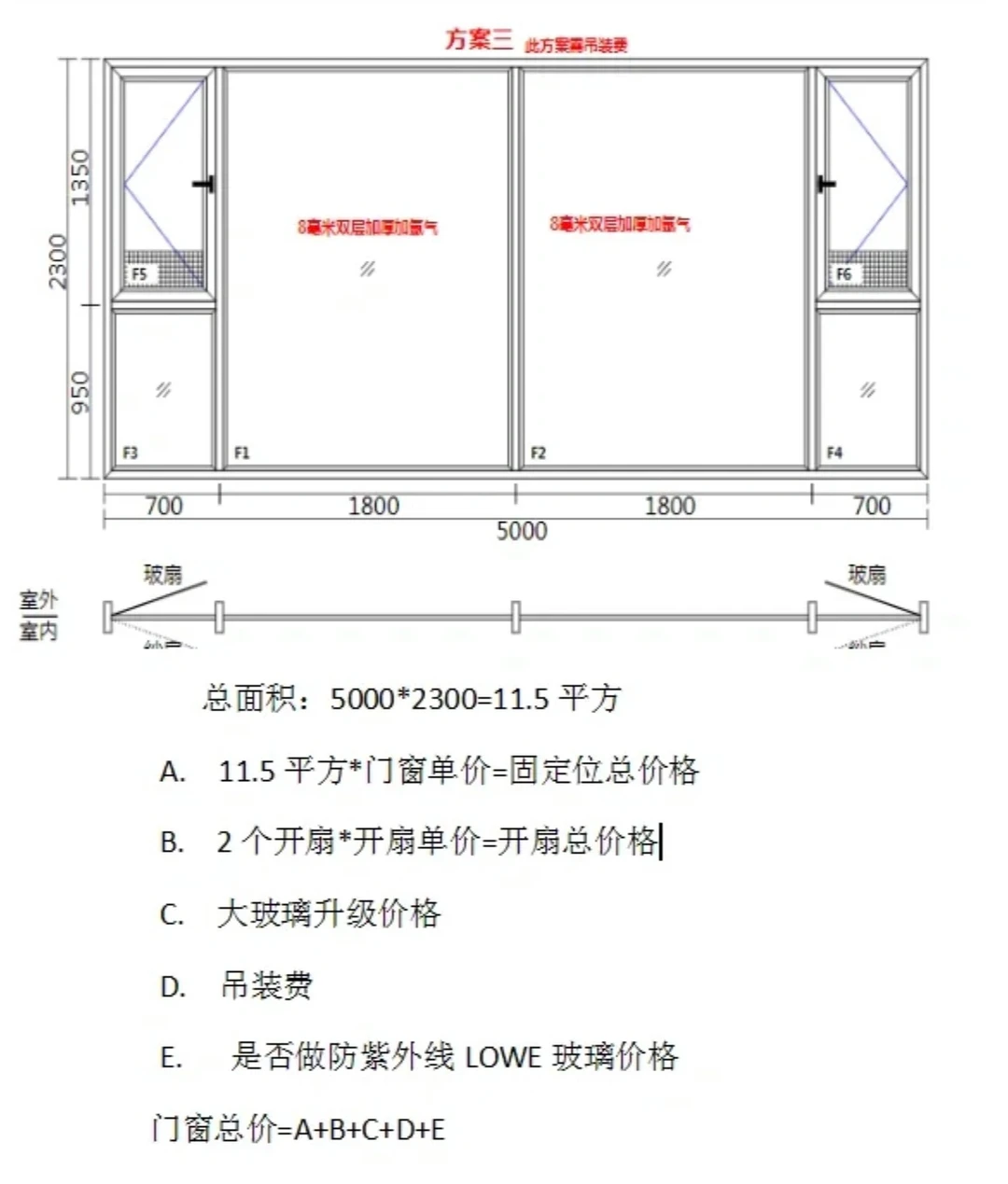 门窗价格计算方法