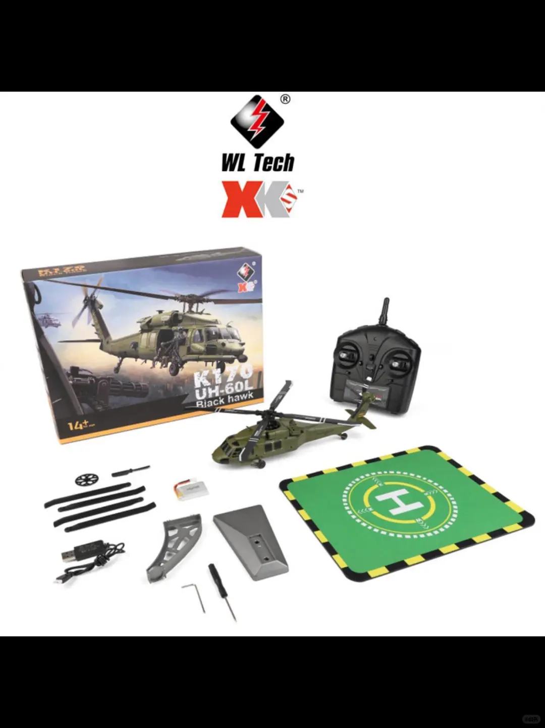 跨境伟力K170黑鹰直升机航模超酷?