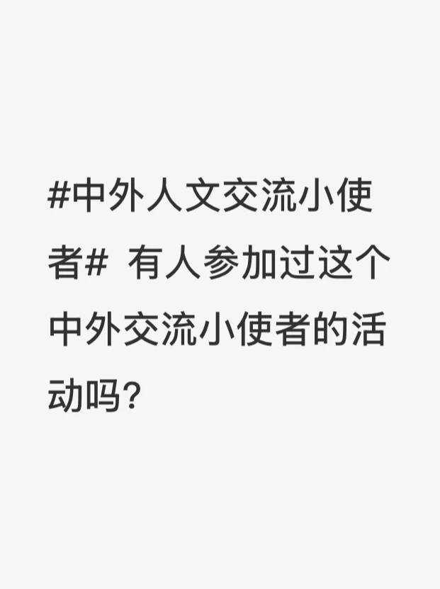 中外人文交流小使者