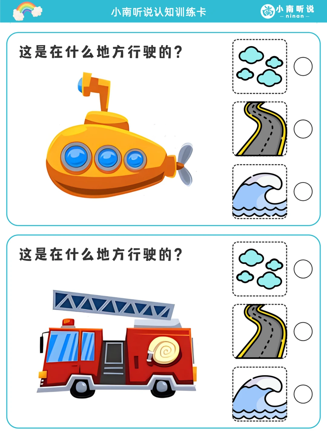 认知理解丨交通工具丨这是在什么地方行驶的