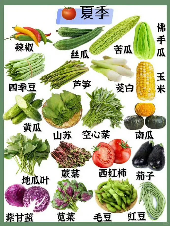 应季蔬菜时令表收藏起来给孩子最新鲜的营养