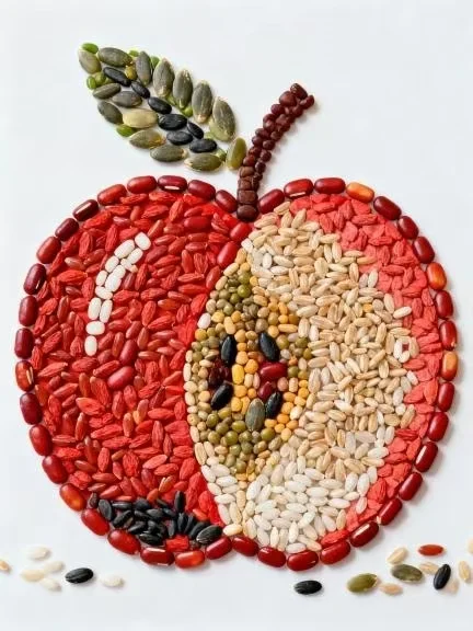 挑战五谷杂粮拼贴画第662天|水果拼贴画