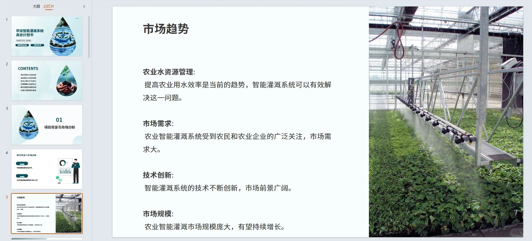 农业智能灌溉系统商业计划书