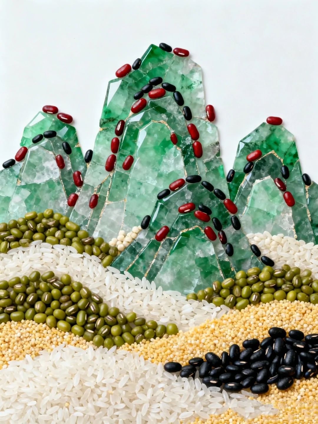 创意五谷贴画——山脉