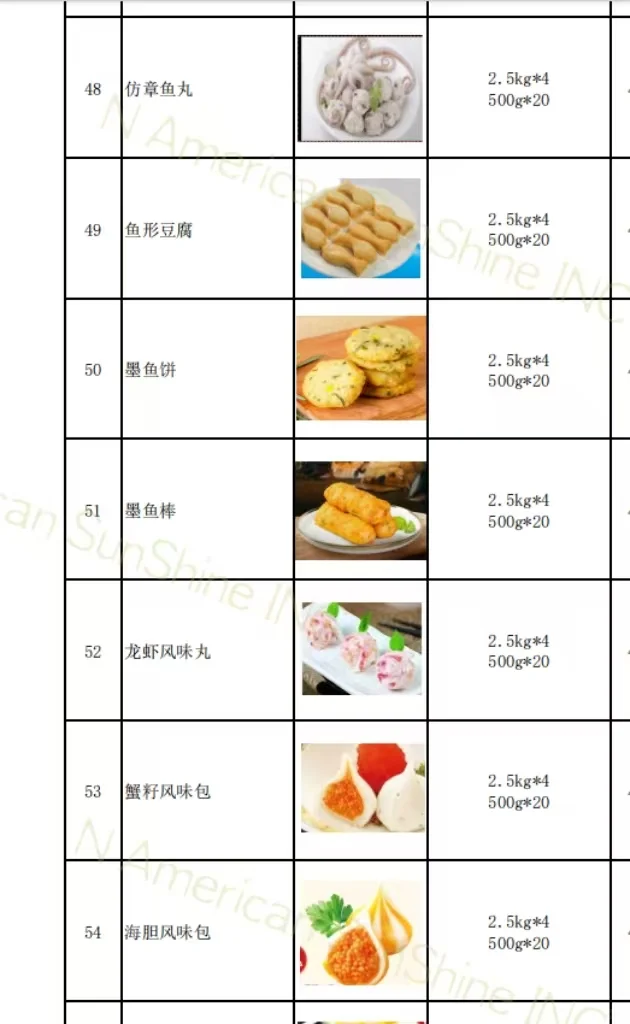 美国??专供—冻品系列