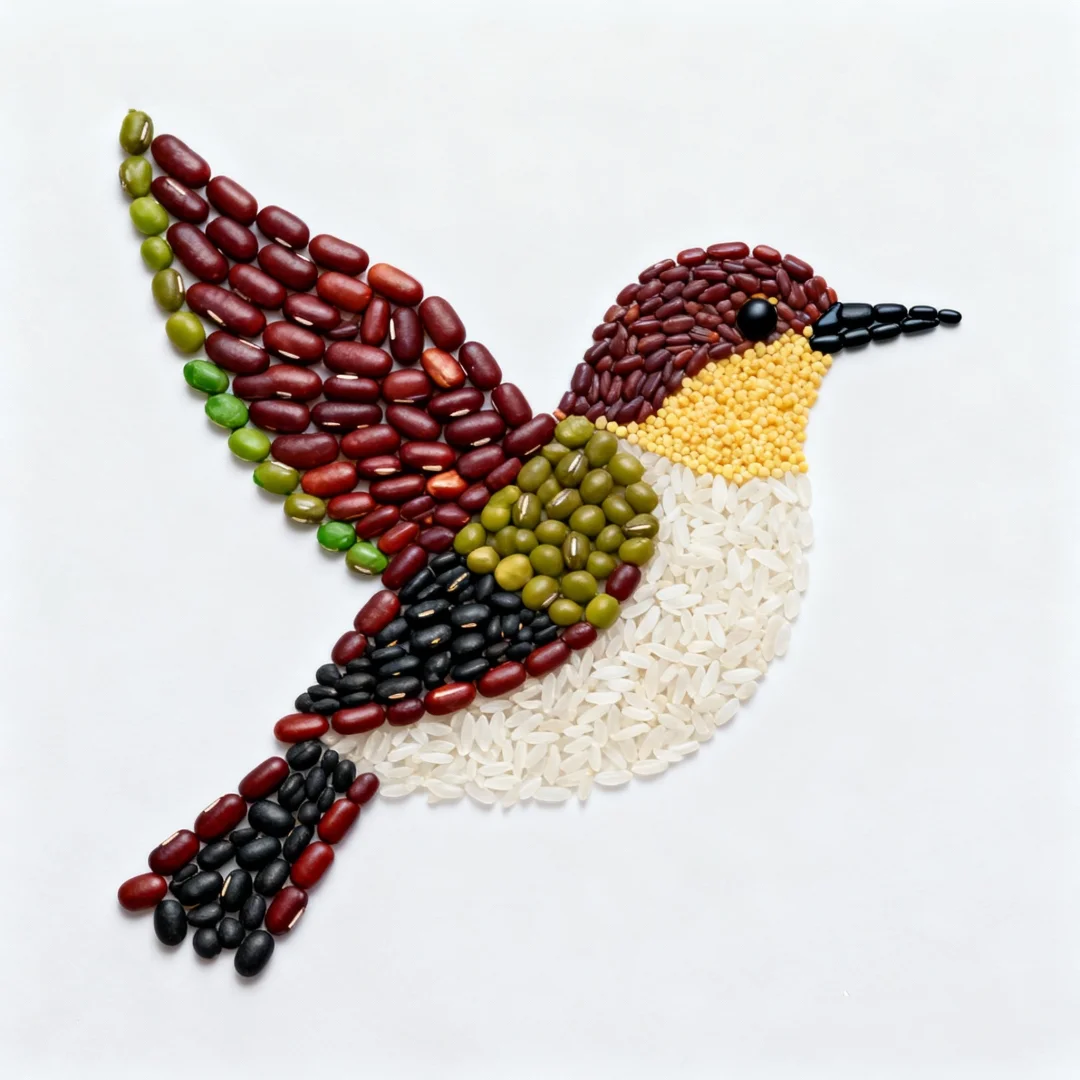 创意五谷贴画——小鸟?