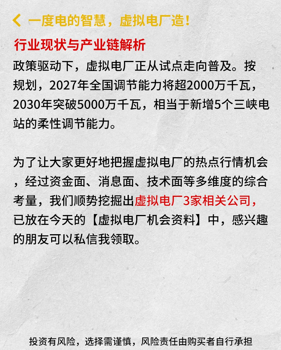 一度电的智慧，虚拟电厂造！