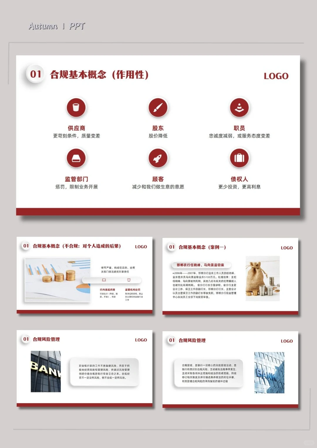 内容完整|银行合规内控管理培训PPT模板?