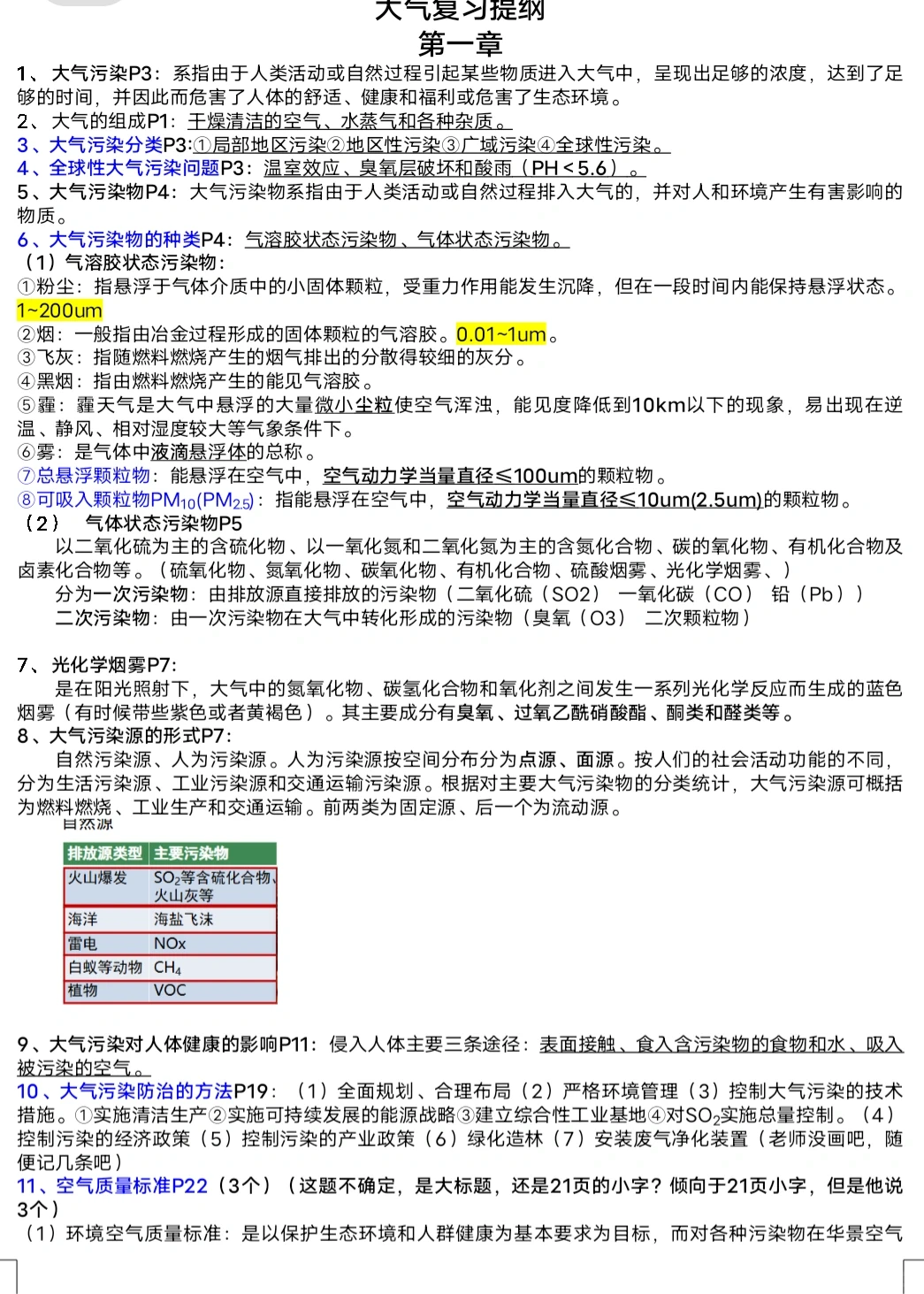 大气污染控制期末整理