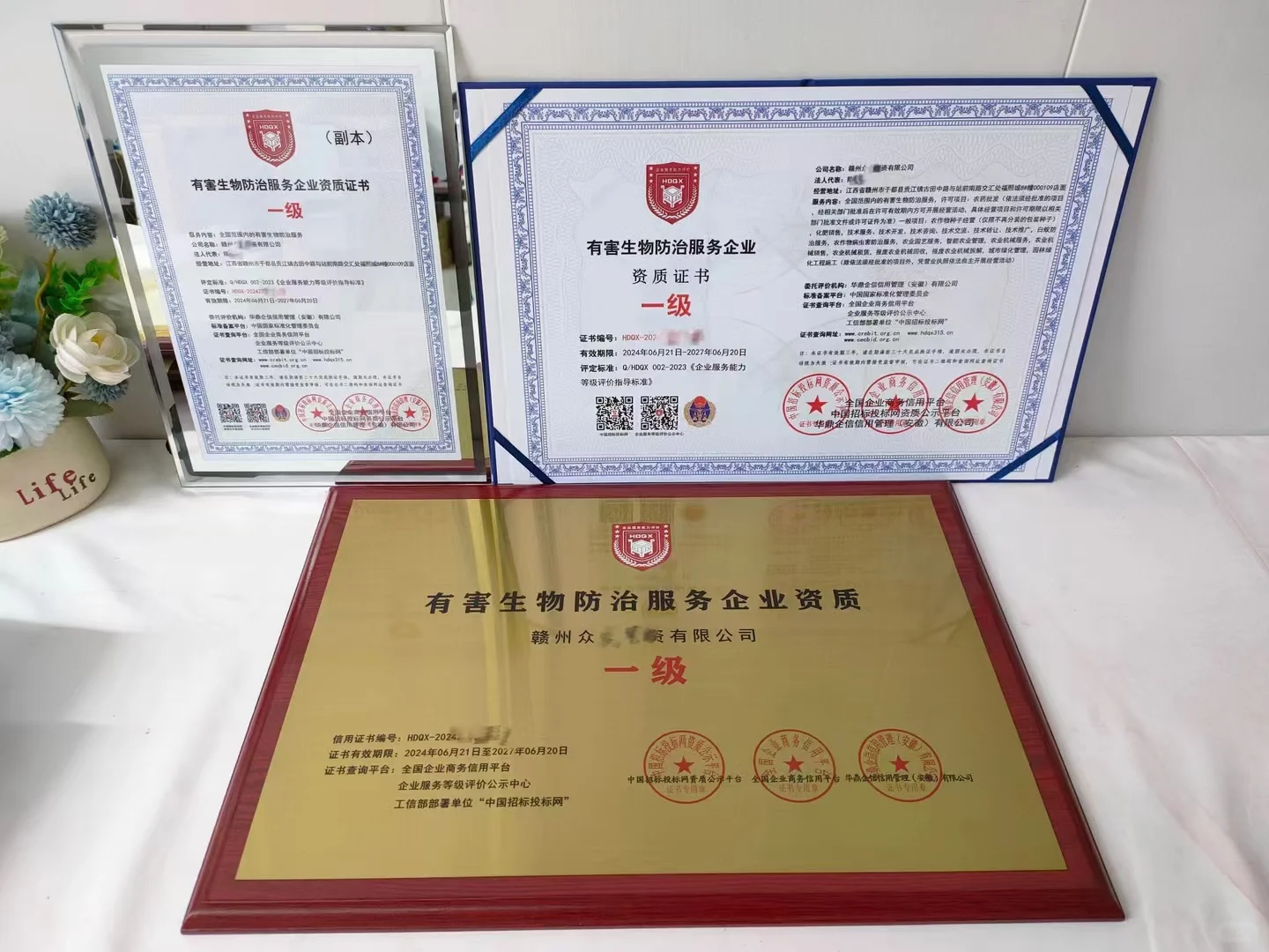 有害生物防治服务企业资质一级