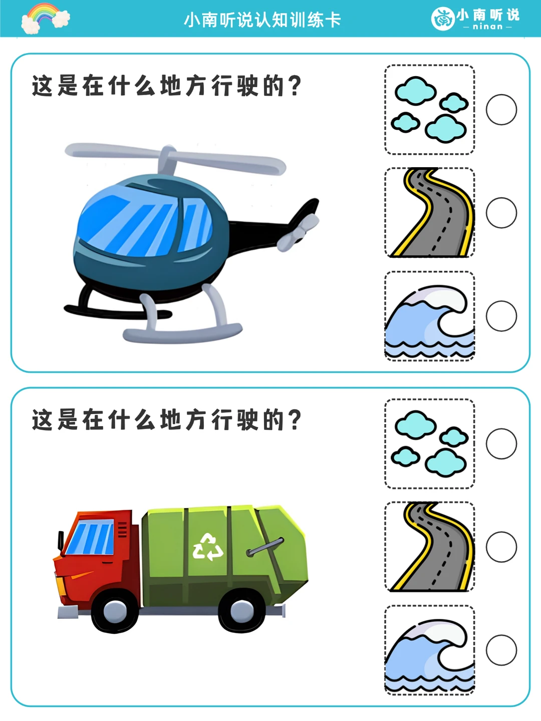 认知理解丨交通工具丨这是在什么地方行驶的