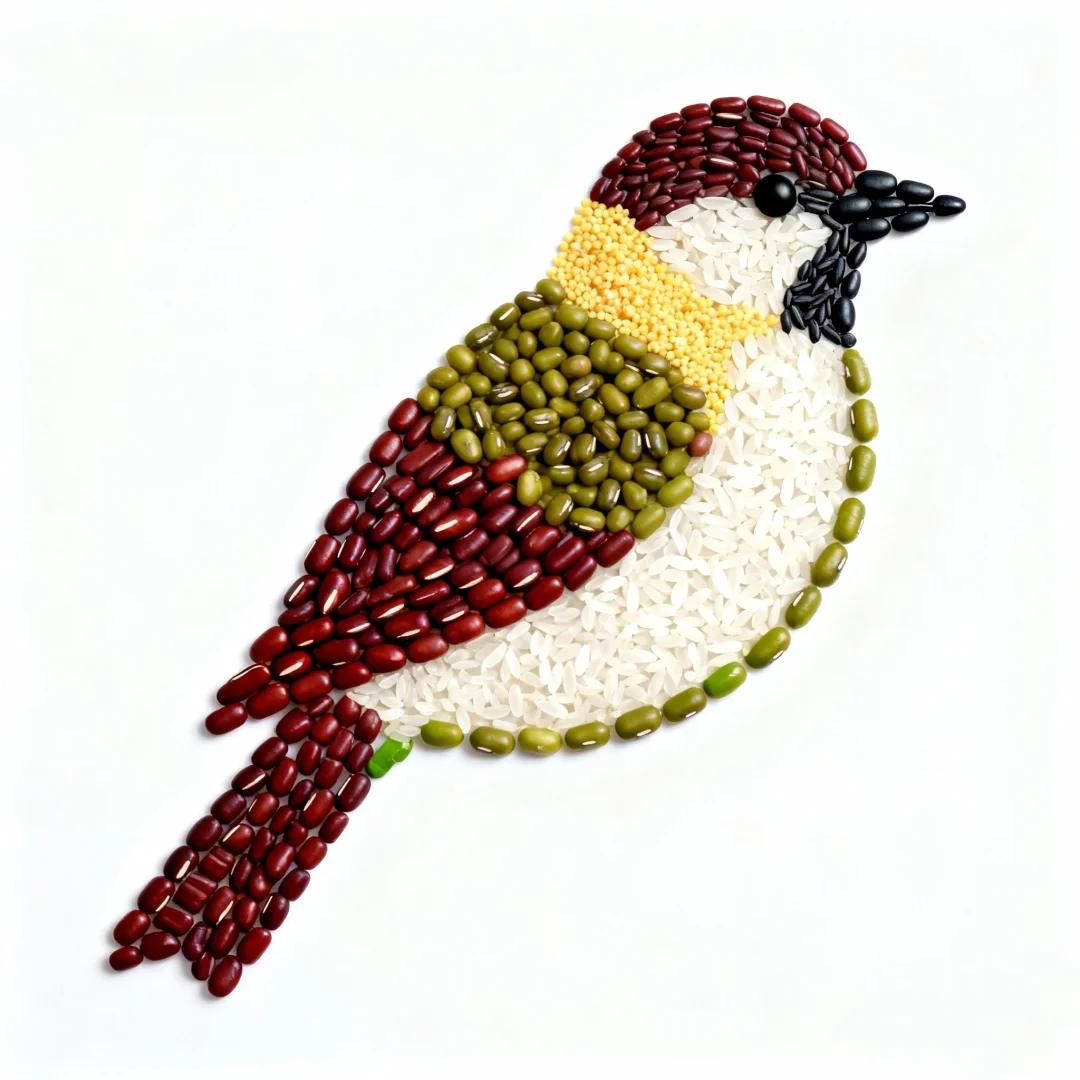 创意五谷贴画——小鸟?