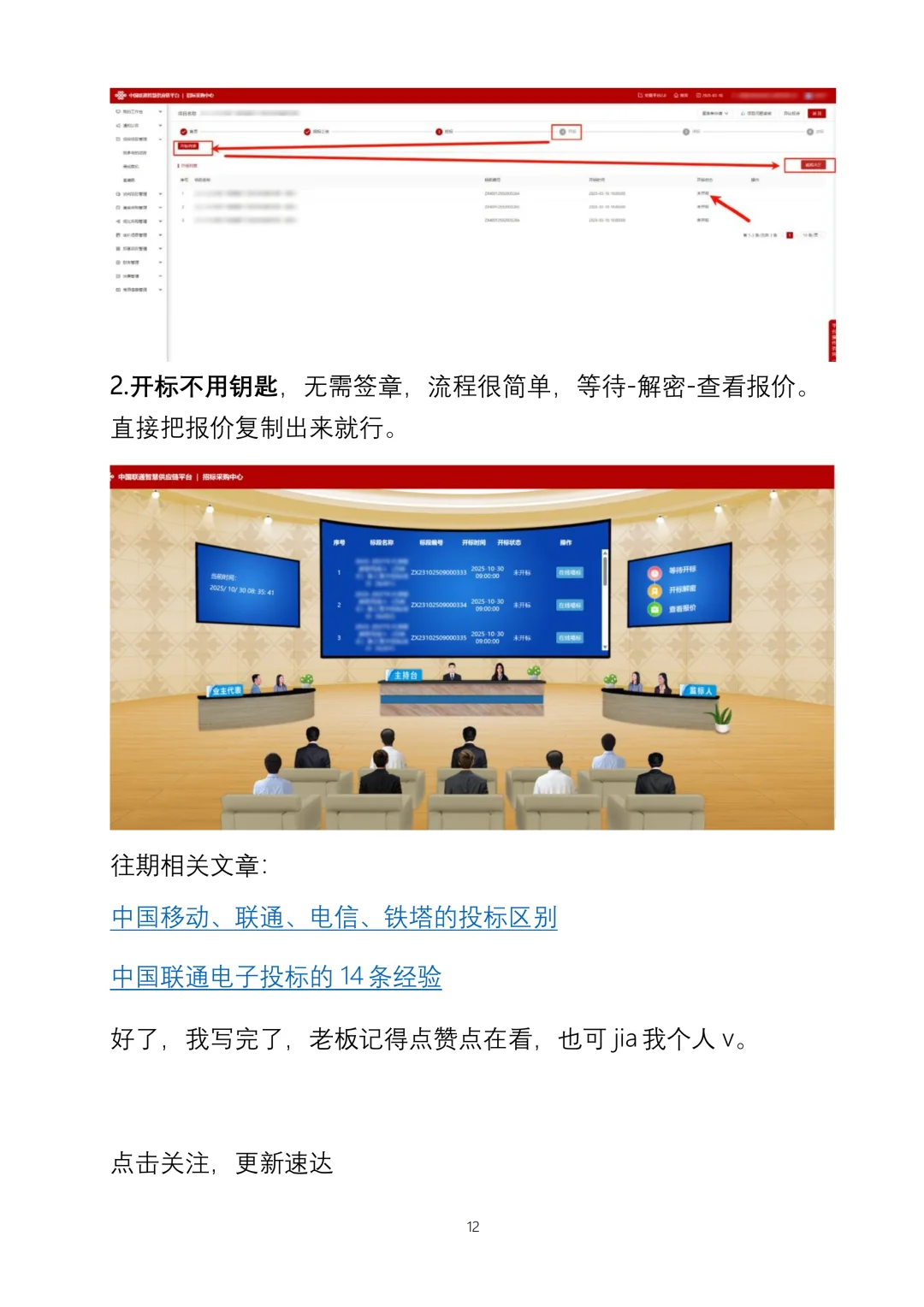 109-中国联通电子投标的20条经验