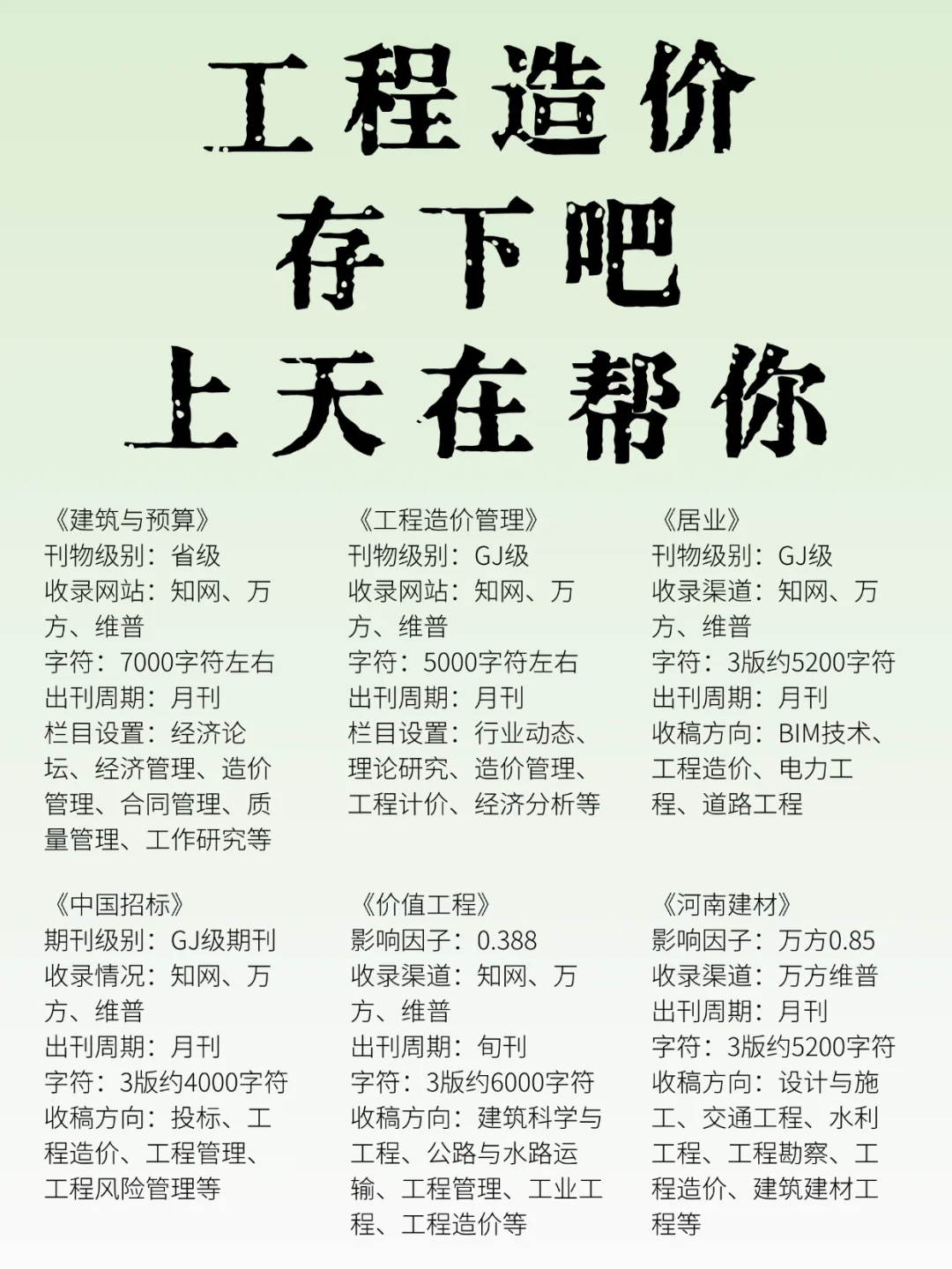 拜托！所有工程造价专业一定要刷到这篇啊