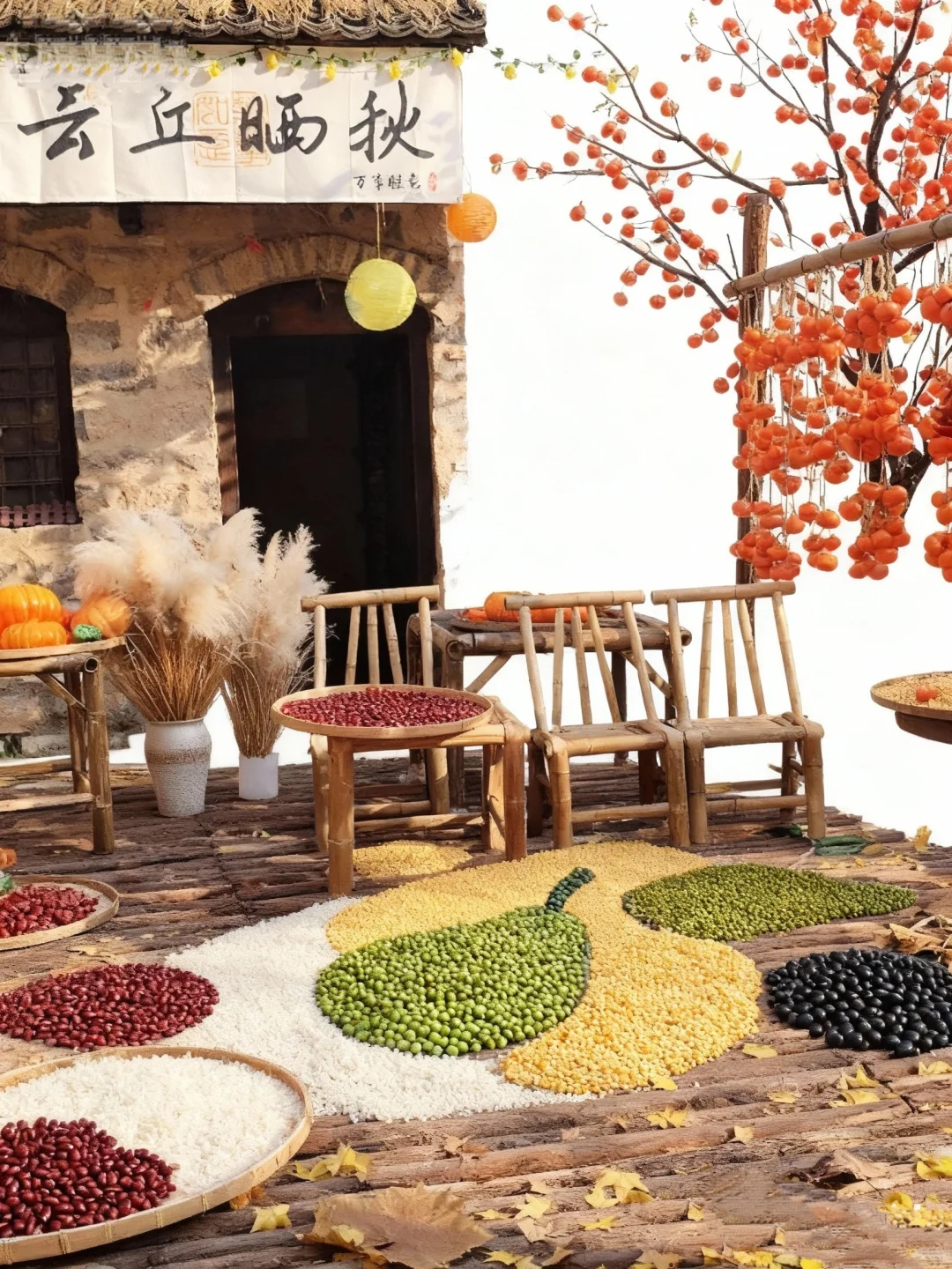 创意五谷贴画——秋天