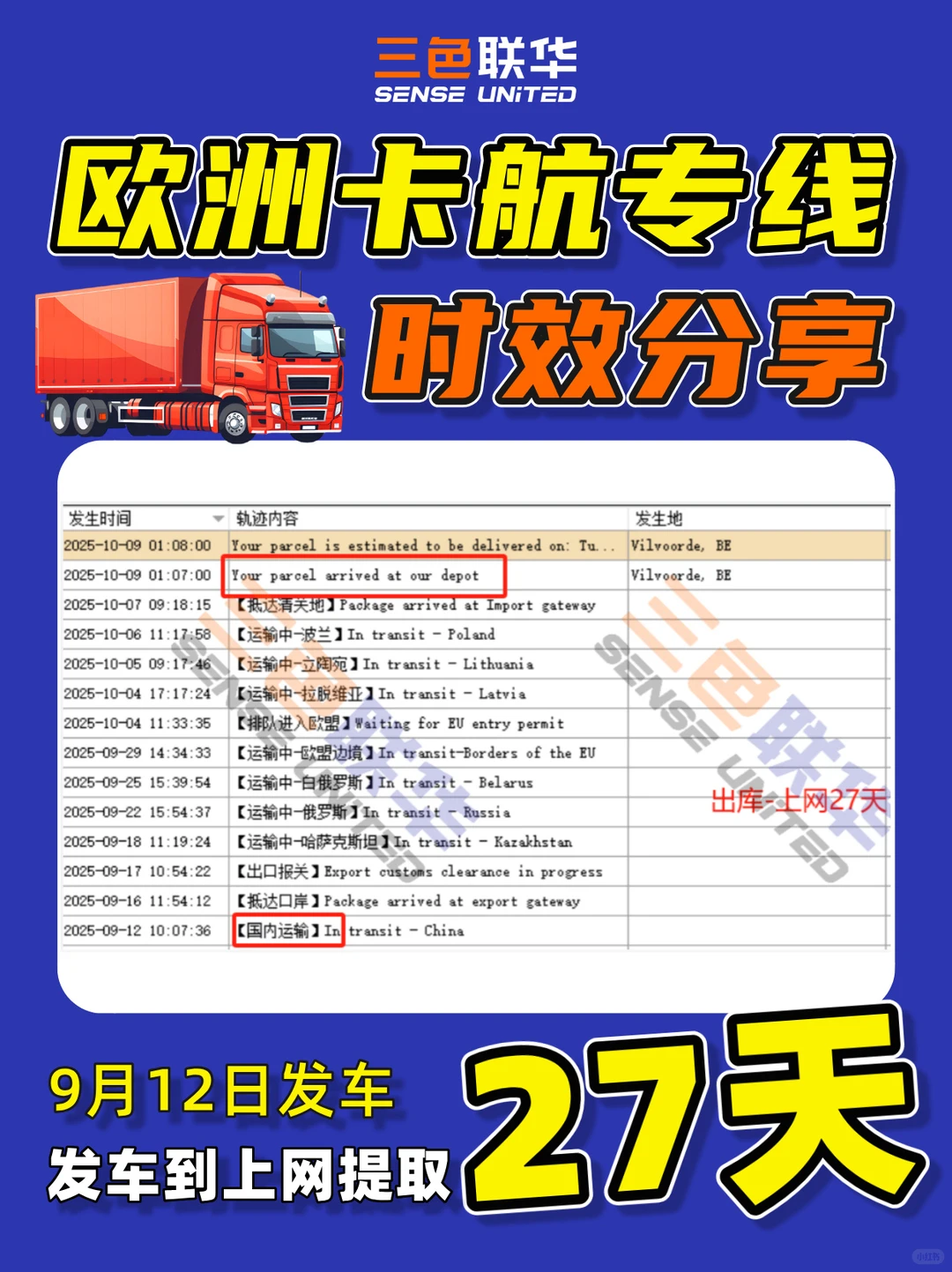 10.6~10.12欧洲卡航到达提取时效概览