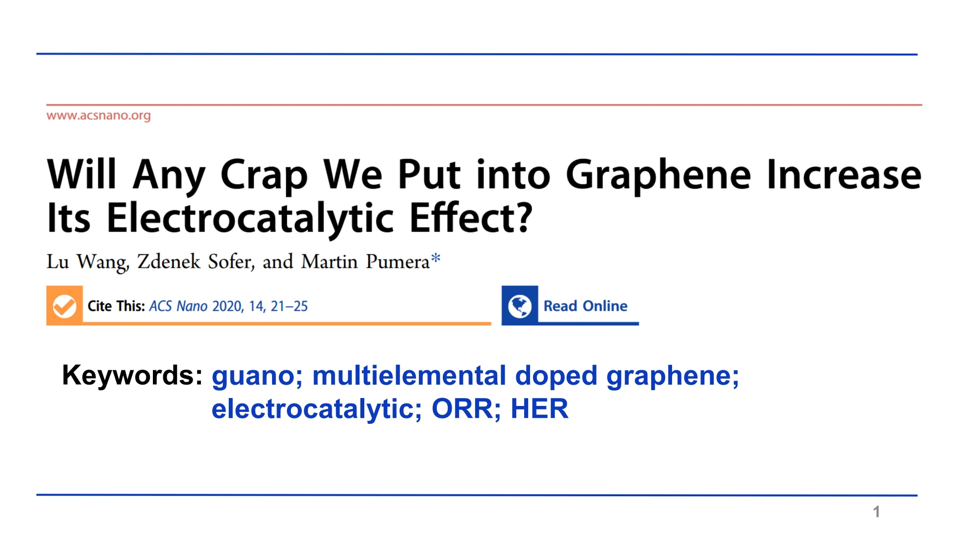 鸟粪掺进石墨烯，电催化性能直接开挂？！