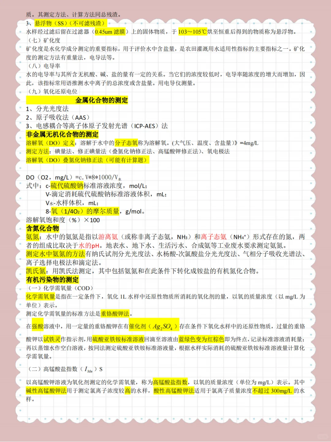 环境监测?备考必看 重点笔记?