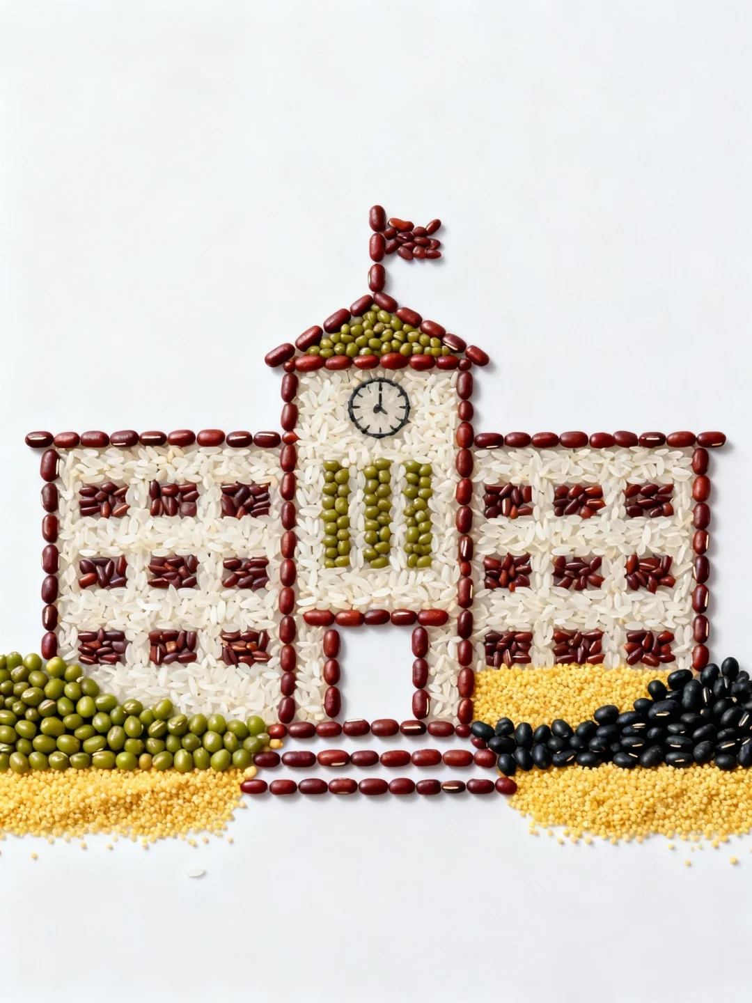 创意五谷贴画——学校