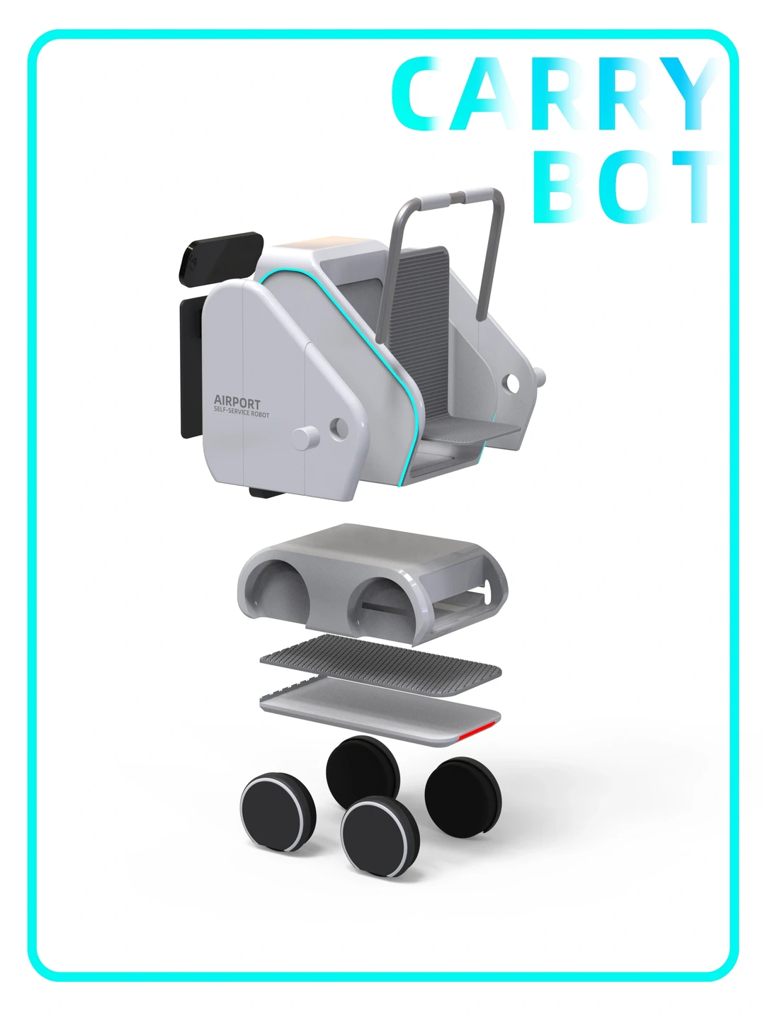 原创设计案例/机场一体智能行李搬运车设计