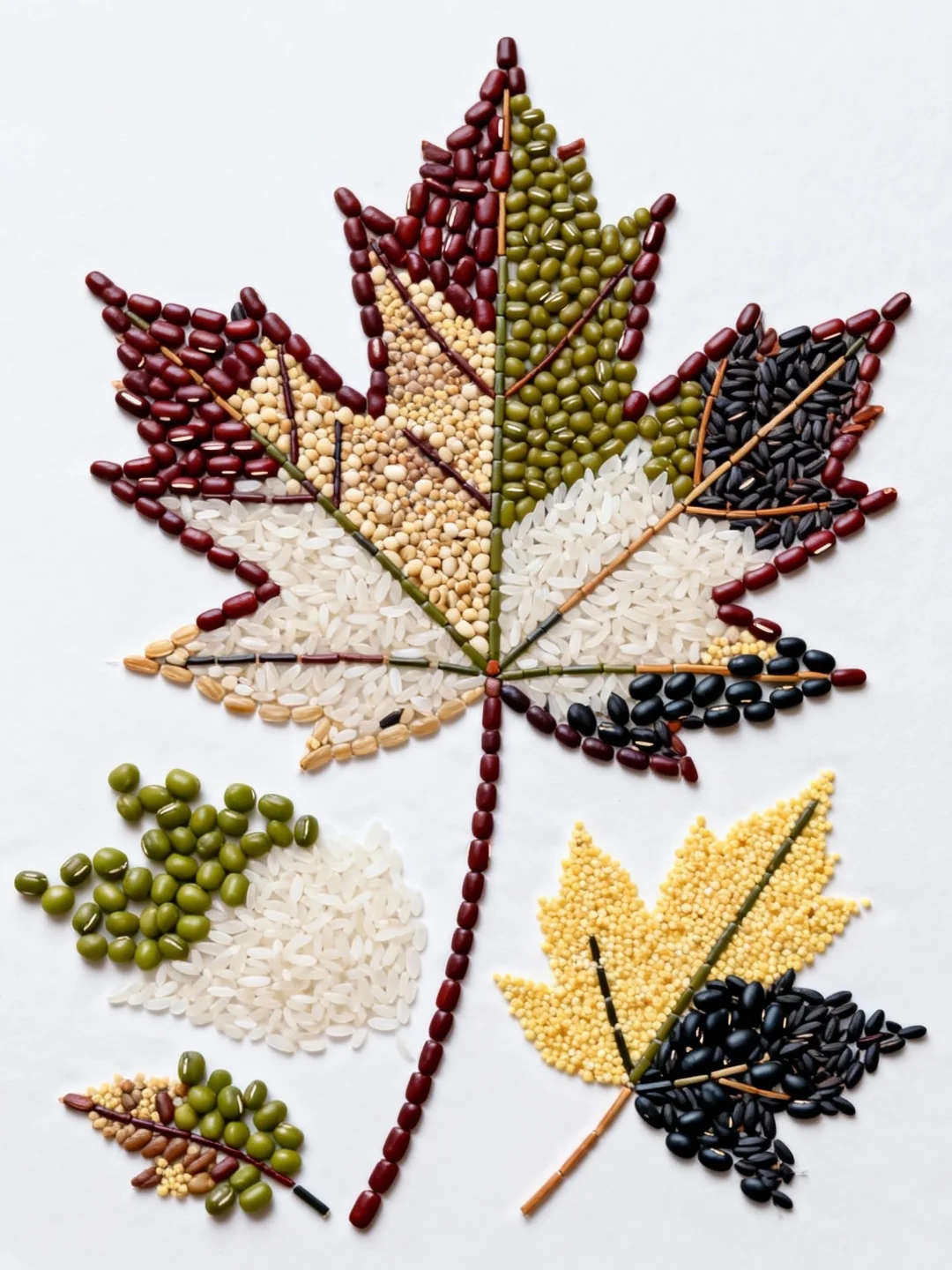 创意五谷贴画——秋天的落叶?