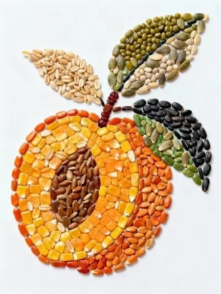 挑战五谷杂粮拼贴画第662天|水果拼贴画