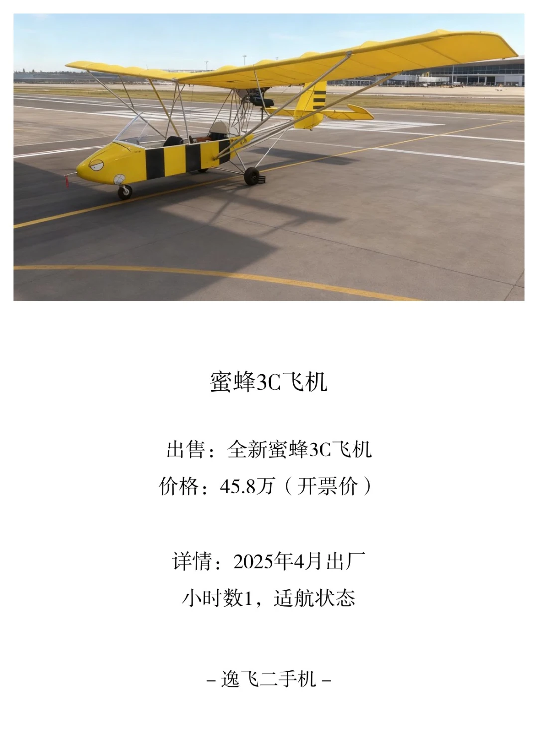 出售：全新蜜蜂3C运动类飞机