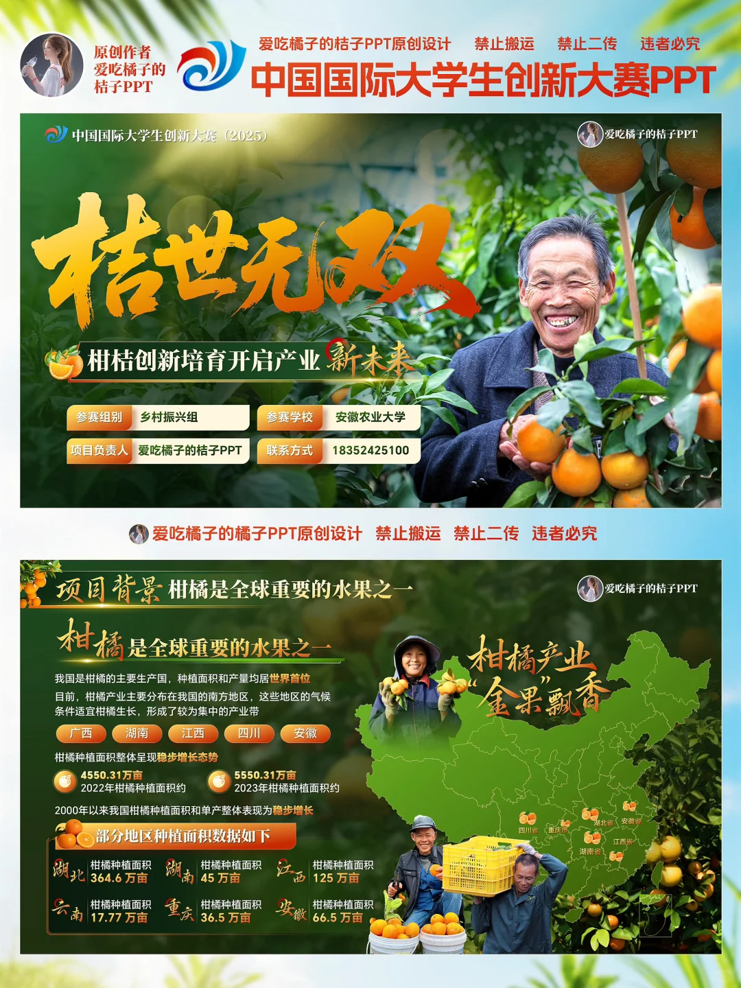 互联网➕大赛金奖红旅赛道乡村振新PPT模板