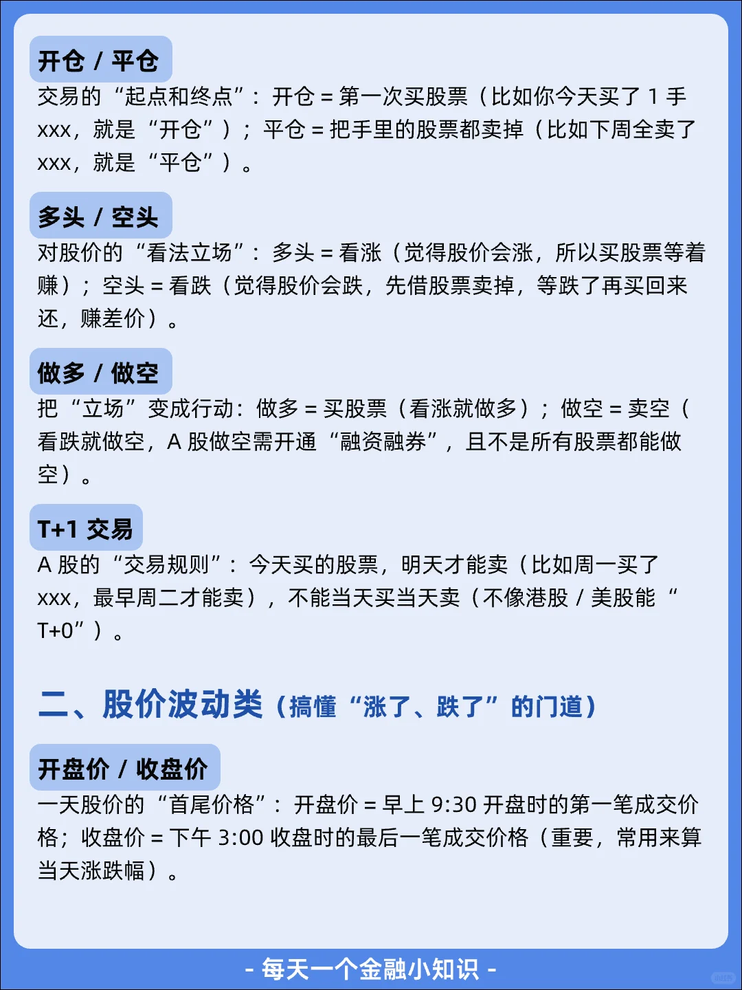 大白话解释30个股票术语