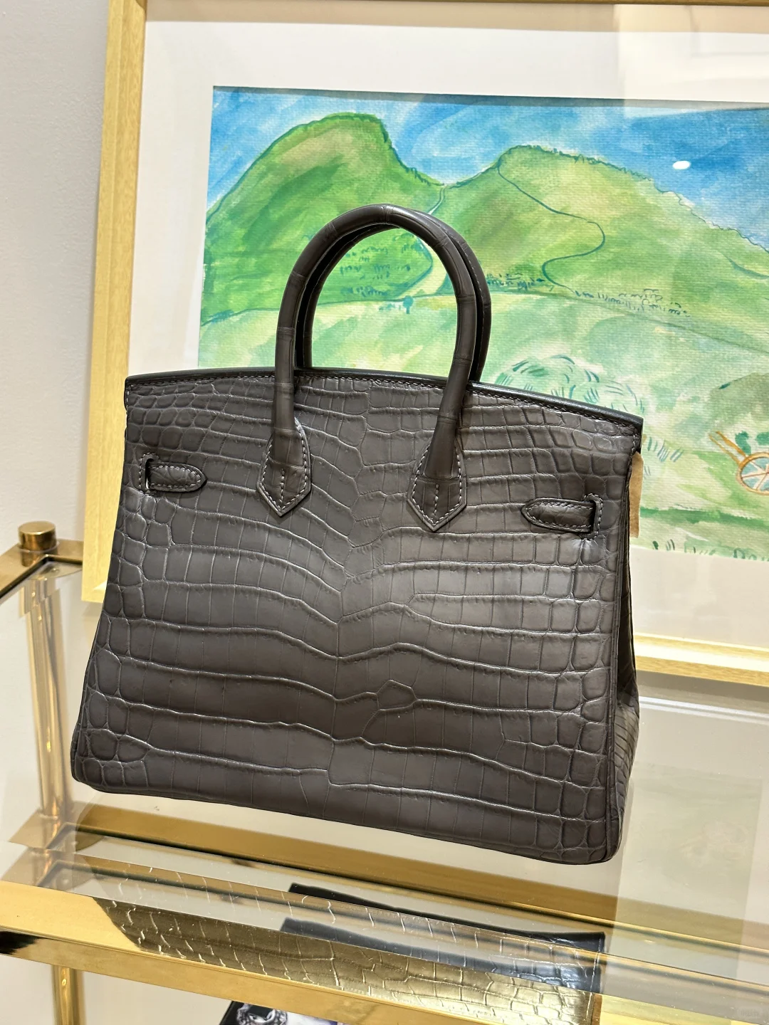 石墨灰尼罗鳄Birkin｜金扣配灰调贵气到犯规