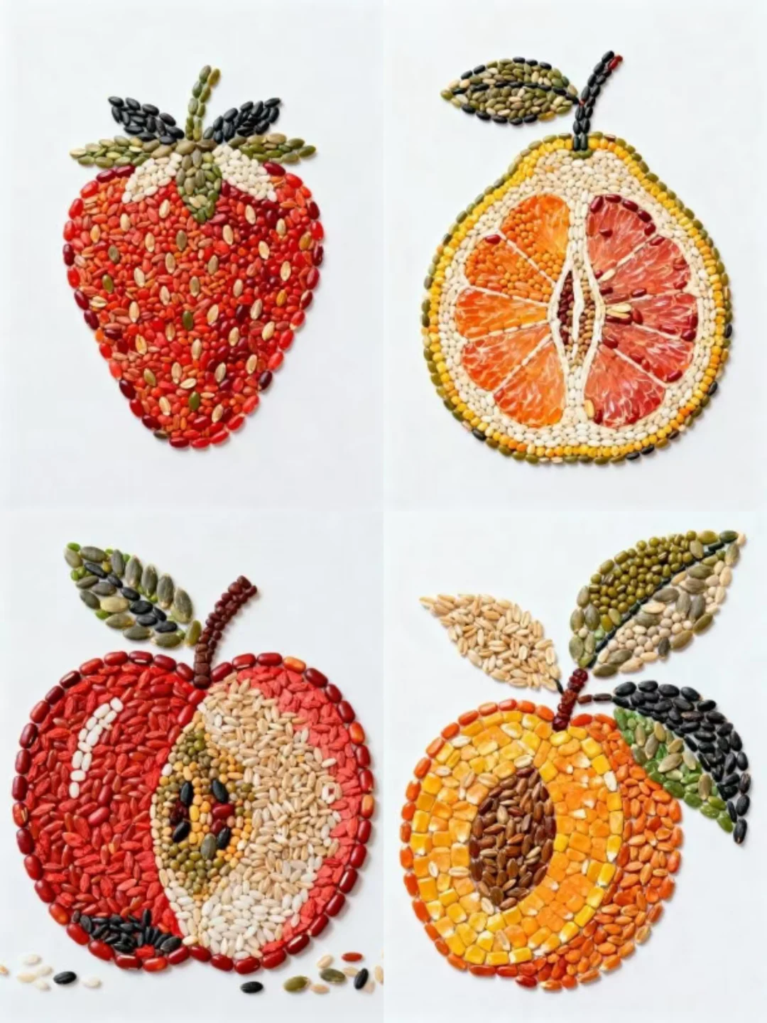 挑战五谷杂粮拼贴画第662天|水果拼贴画