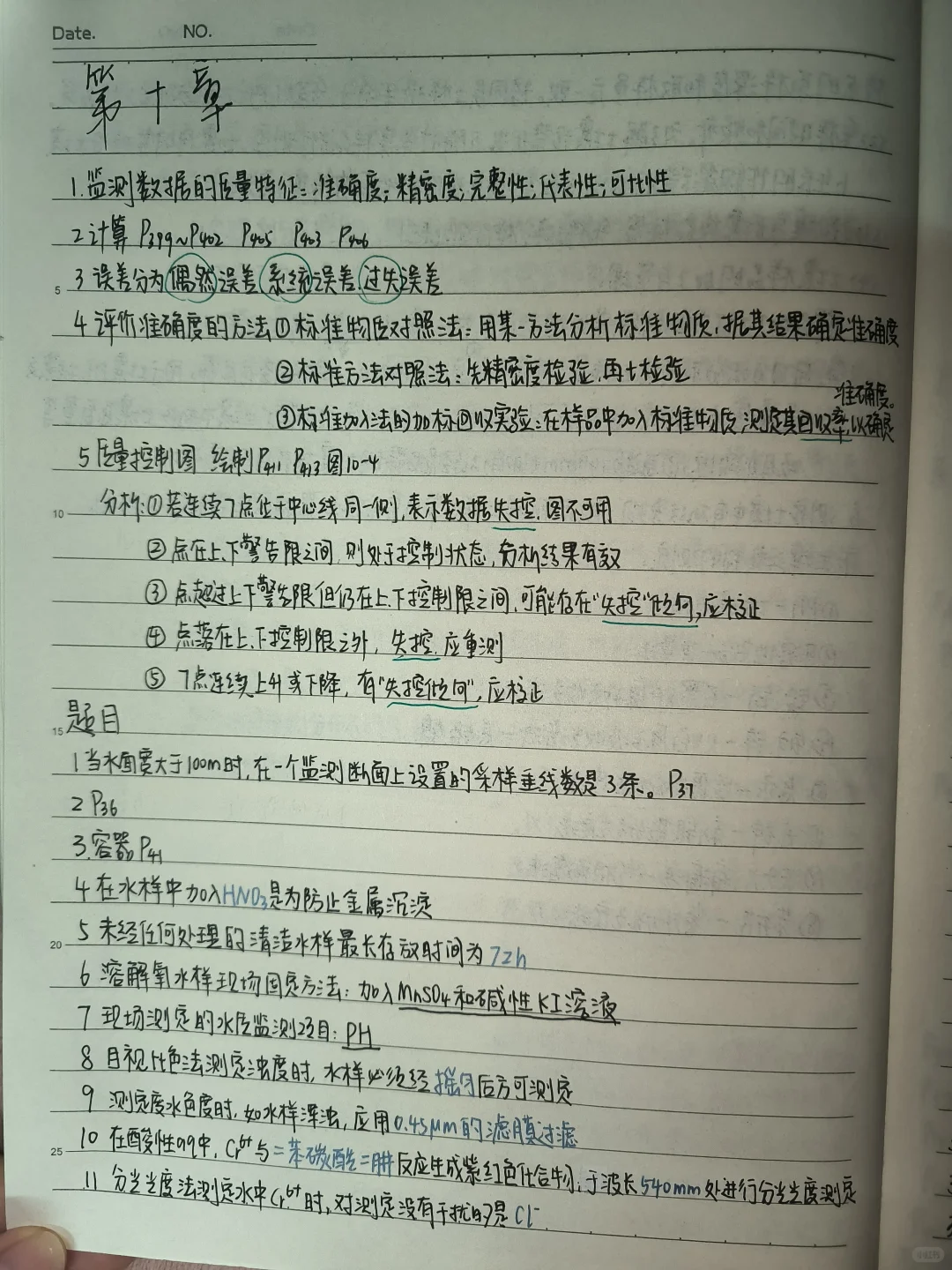 环境监测手写笔记