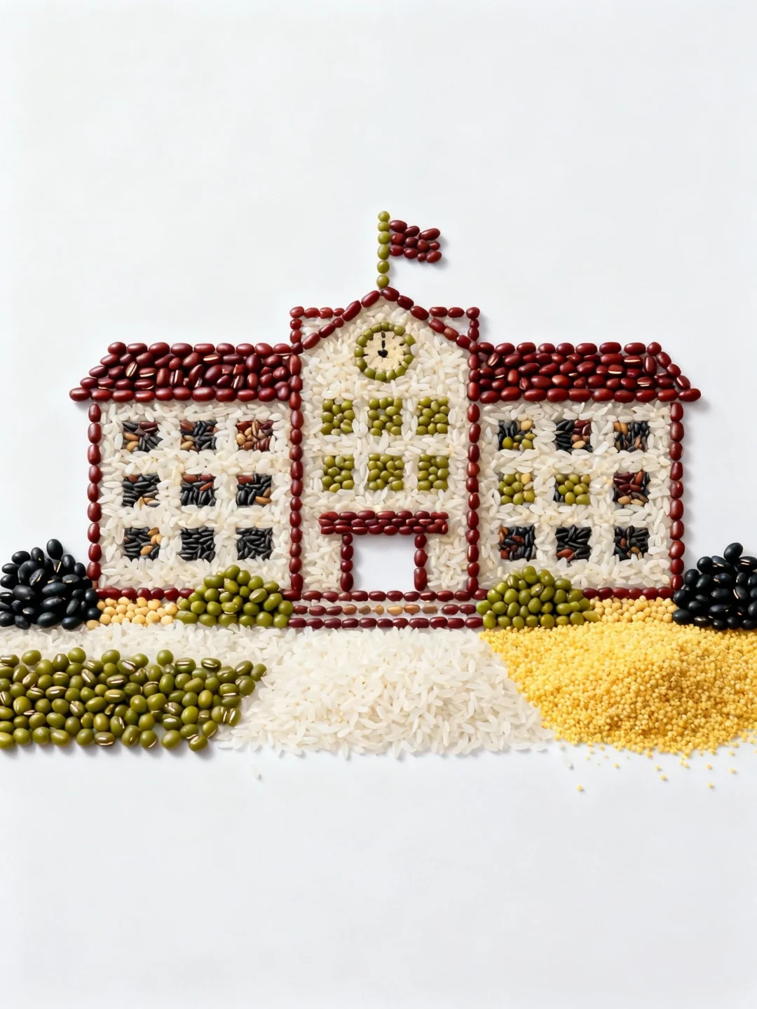 创意五谷贴画——学校