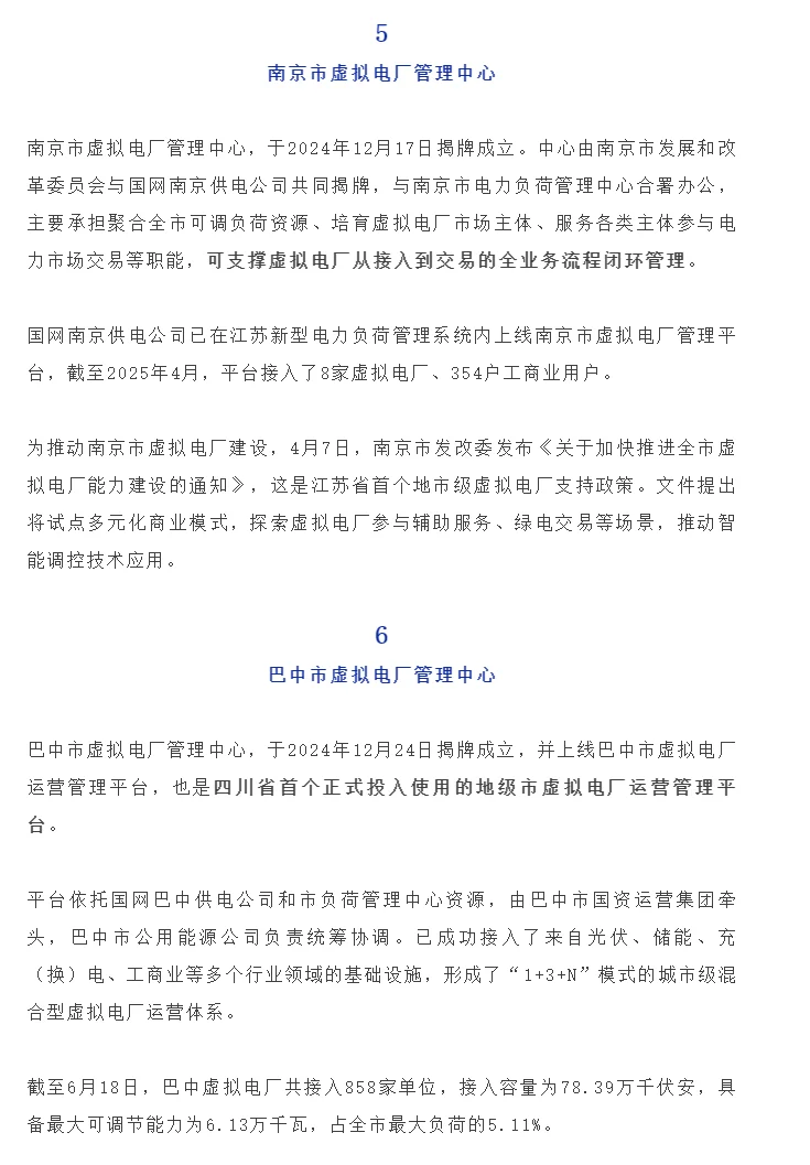 全国11家虚拟电厂管理中心梳理+全国之最！