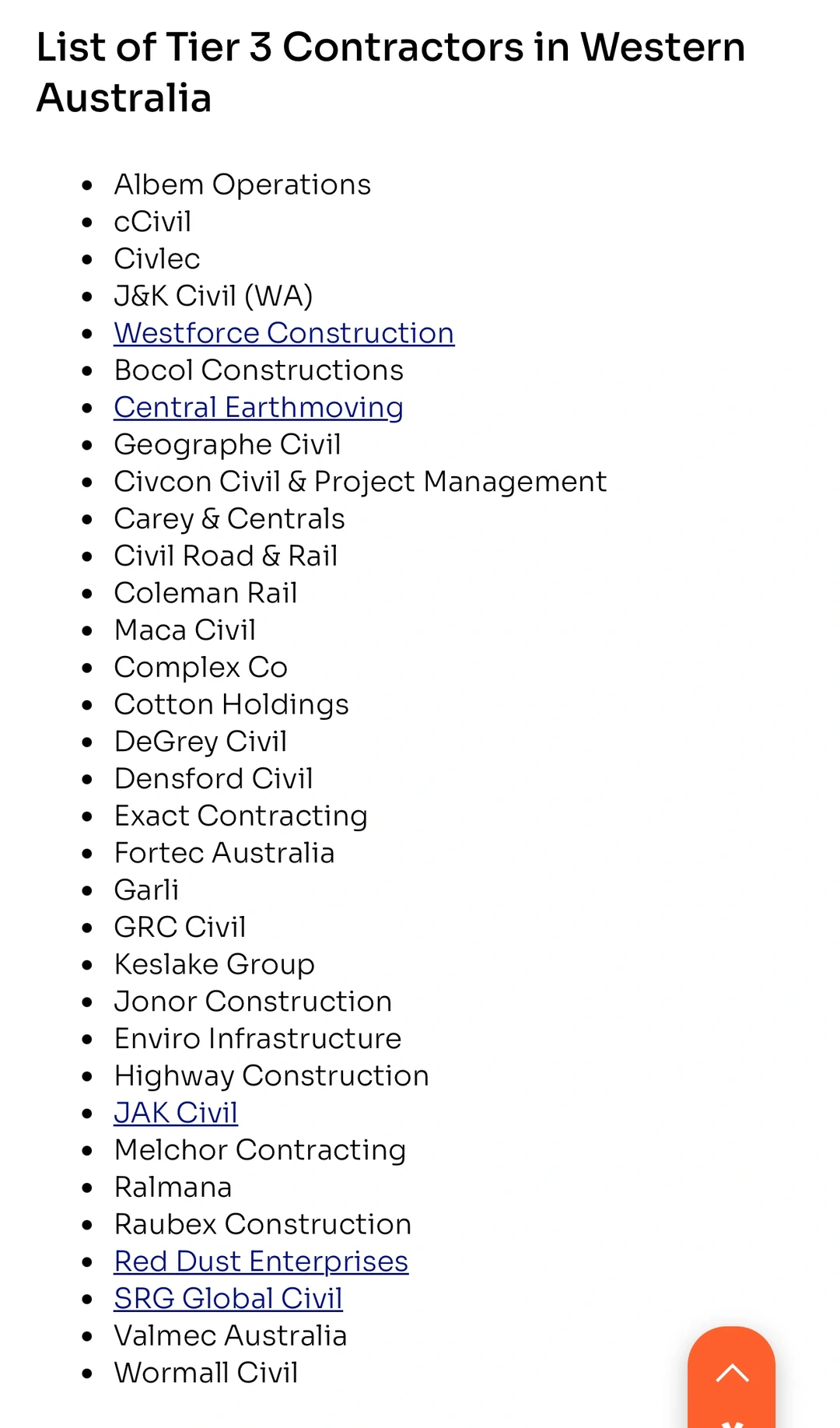 澳洲Tier 1 2 3 工程承建商