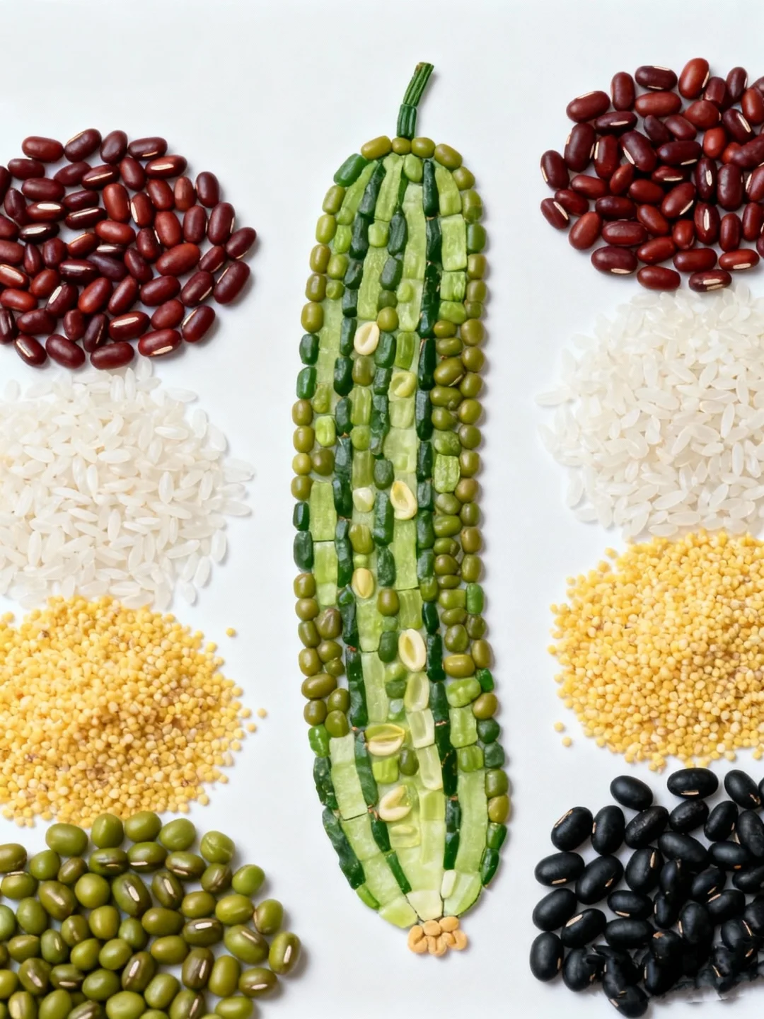 创意五谷贴画——黄瓜