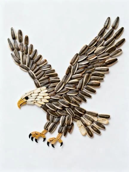 五谷杂粮拼贴画｜雄鹰展翅