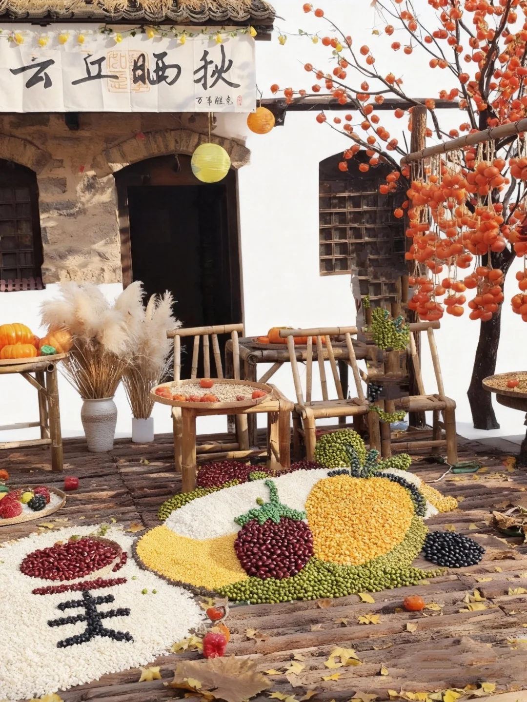 创意五谷贴画——秋天