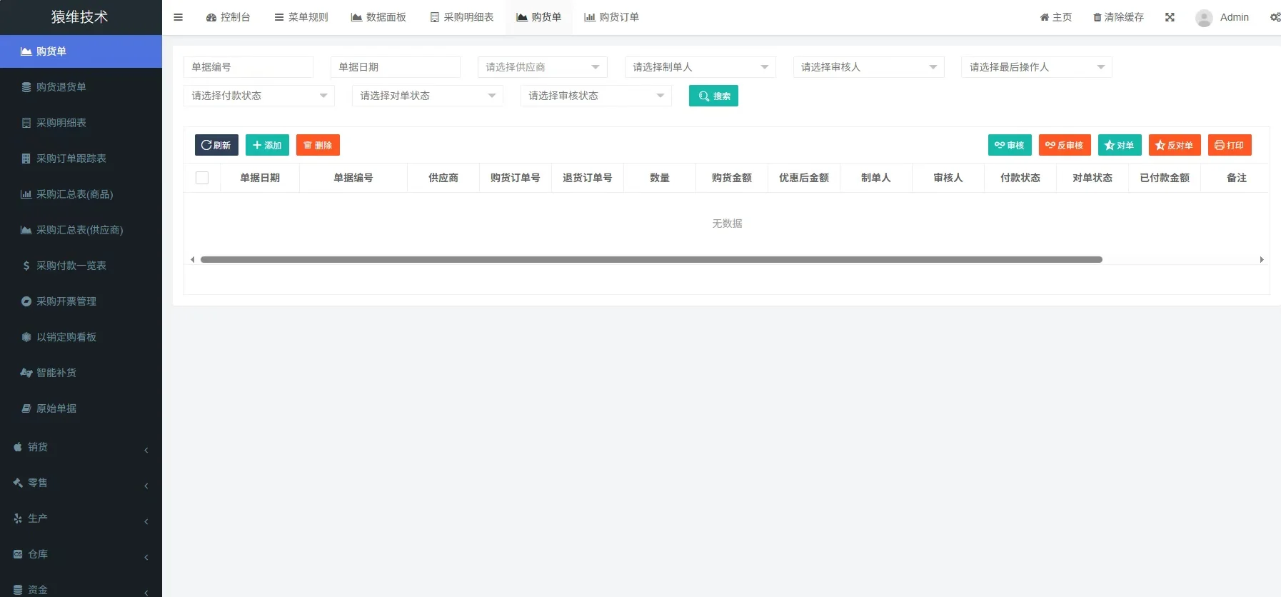 ERP采购生产销售系统