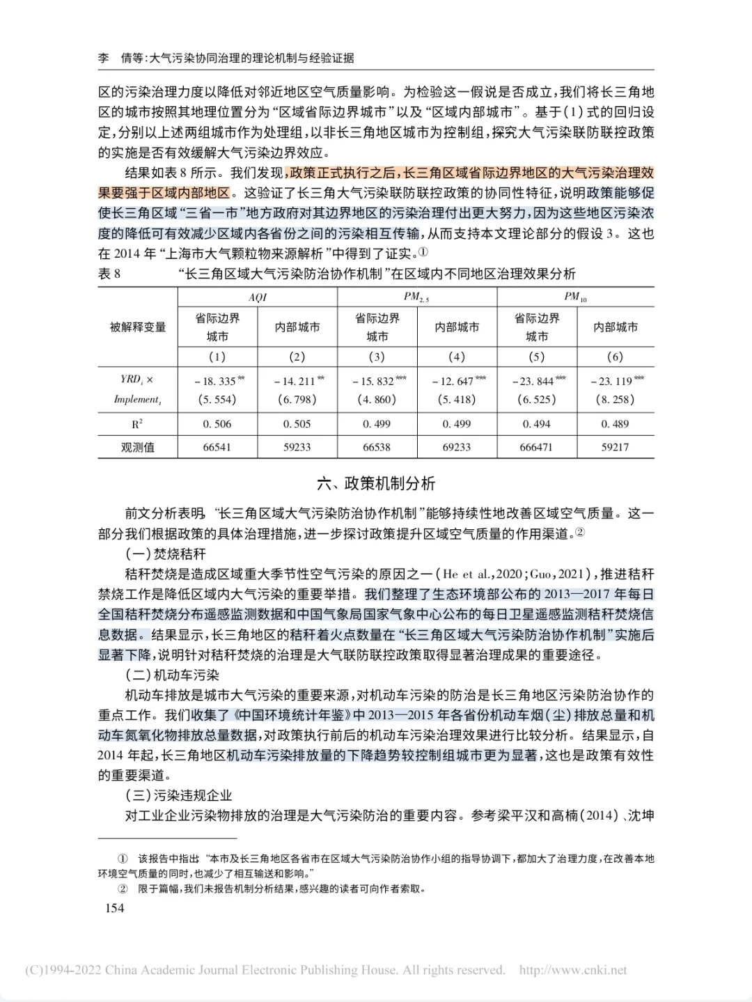 大气污染协同治理的理论机制与经验证据