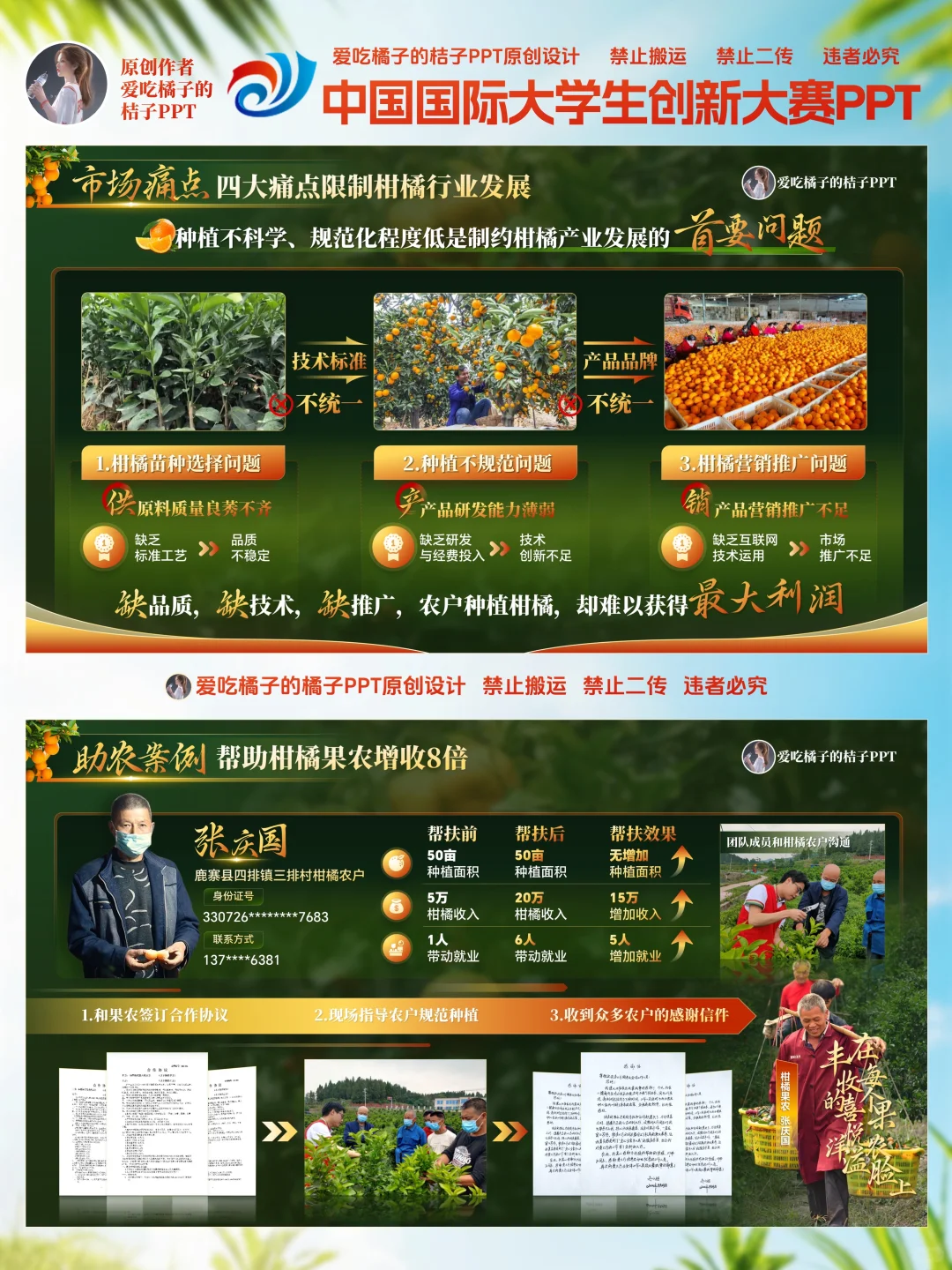 互联网➕大赛金奖红旅赛道乡村振新PPT模板