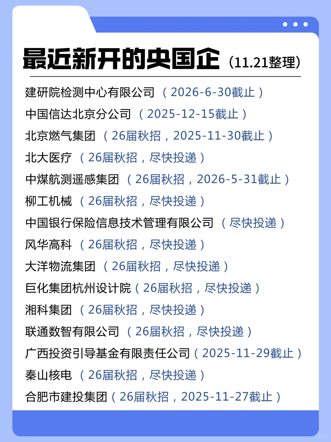 最新开的央国企！这些岗别错过