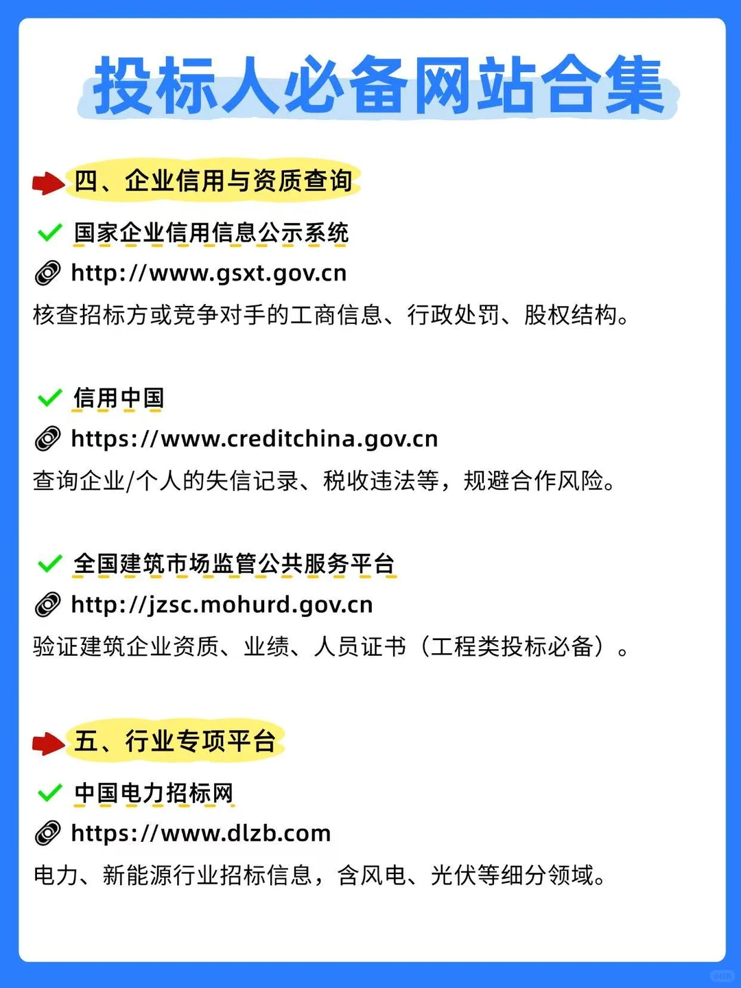 投标人必备网站合集大公开‼️