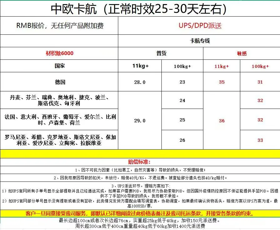 中欧卡航时效稳定，有需要可以联系