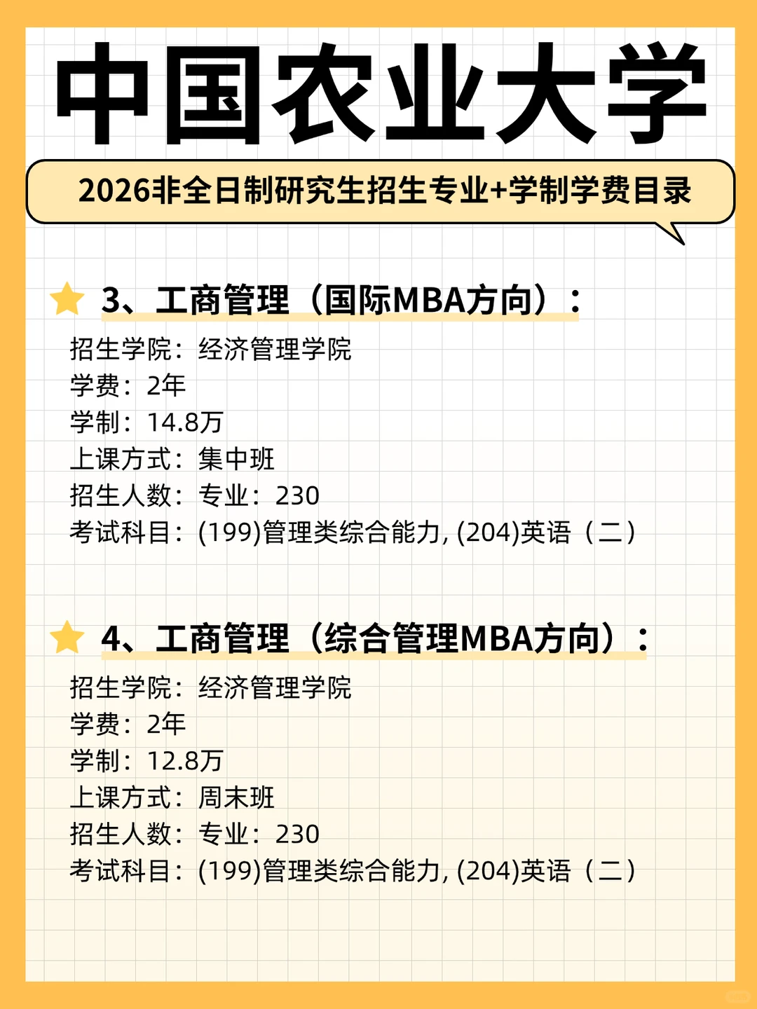 2026年中国农业大学非全日制研究生招生目录