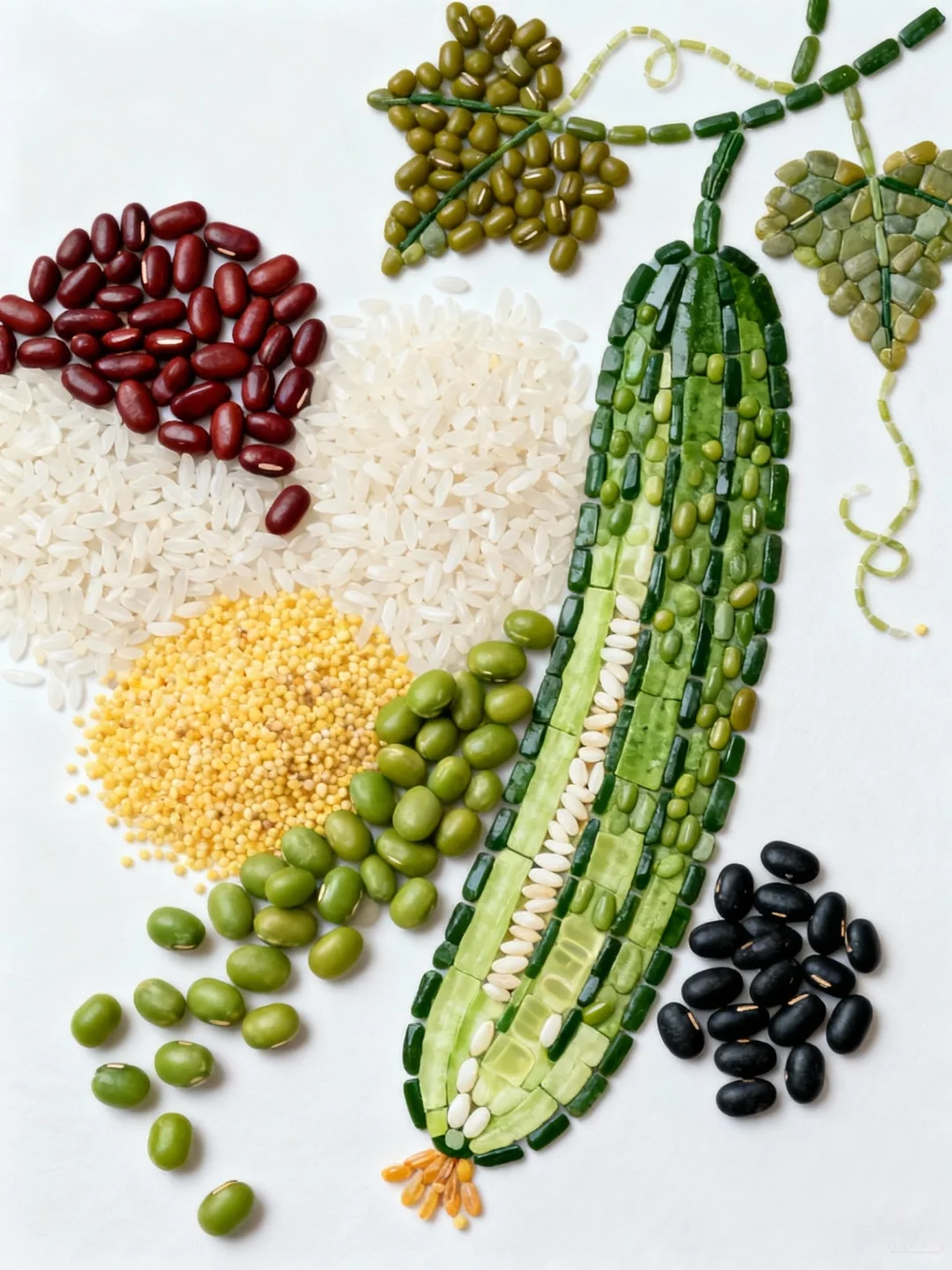 创意五谷贴画——黄瓜