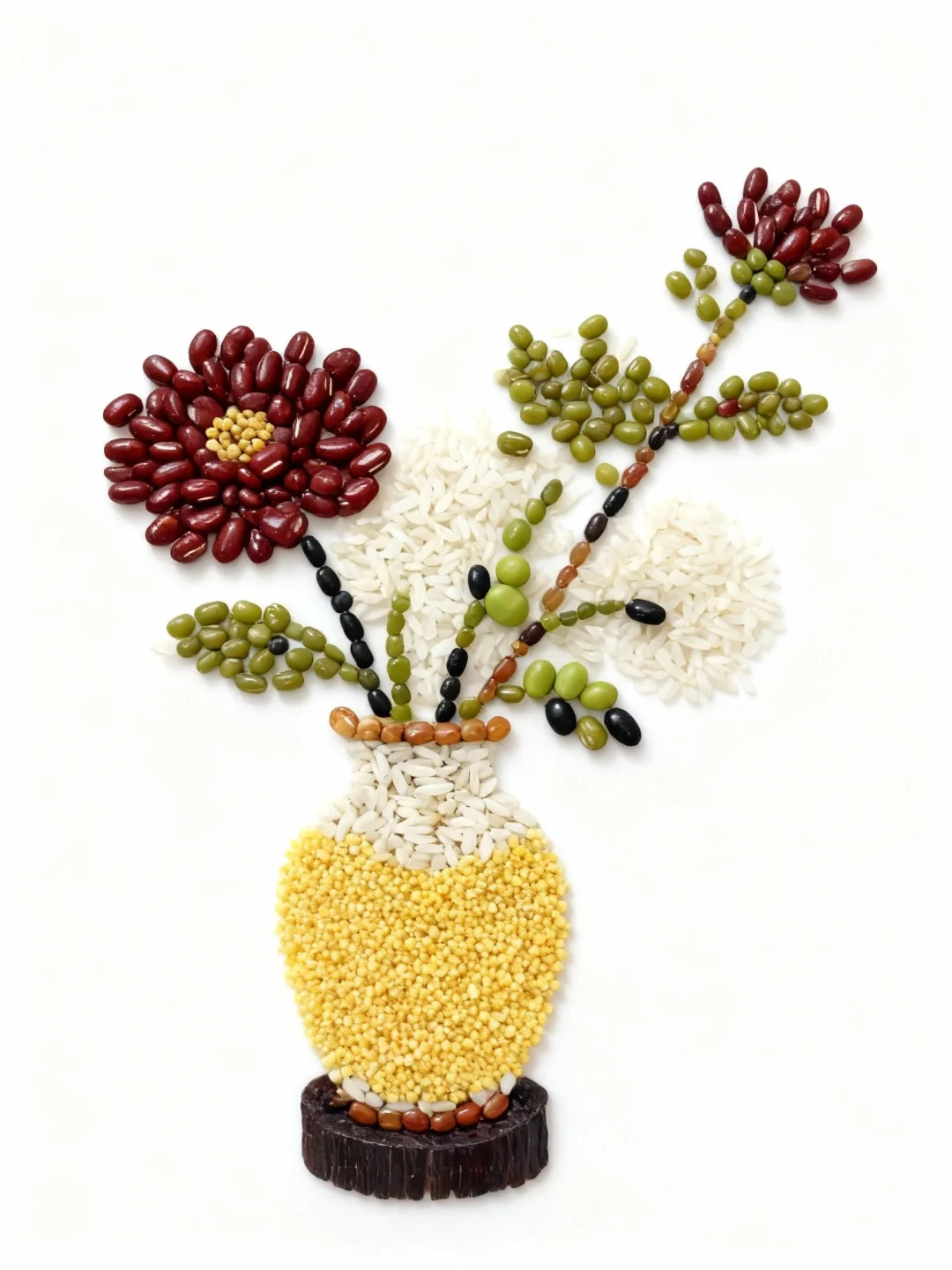 创意五谷贴画——花瓶