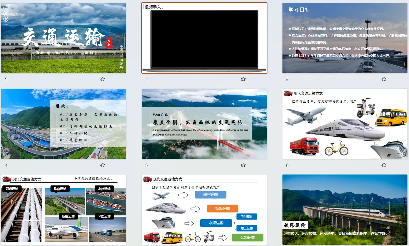 新人教版八上｜4.3 交通运输